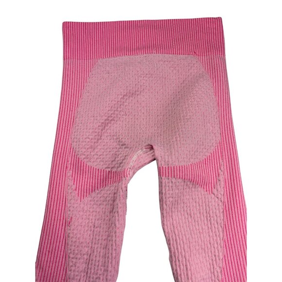 Buzz Seamless Womens Cropped Leggings Textured Size S/M Two Tone Pink - Picture 5 of 8